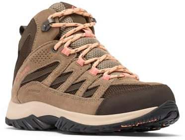 Columbia Womens Crestwood Mid Waterproof, Cordovan/Mud, 12
