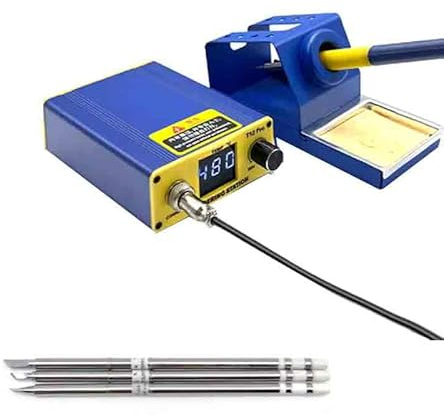 Cómoda estación de soldar integrada con pantalla digital LED de temperatura constante, pantalla grande, estación de soldadura eléctrica T12 (ILS con 3 cabezales de hierro)