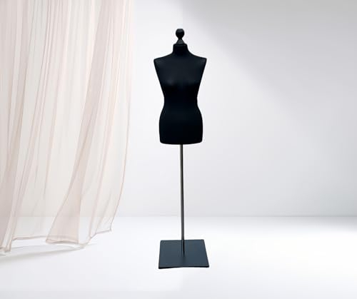LUSORIA Schneiderpuppe, Schneiderbüste weiblich schwarz/schwarzer Standfuß (XXL 46/48)