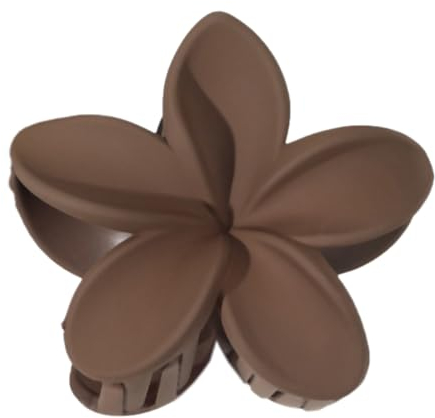 Lot de 2 pinces à cheveux en forme de fleur pour femme - En plastique antidérapant - Accessoire de coiffure pour femme et fille - Pour un port quotidien - Marron