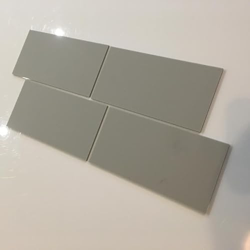 Piastrelle rettangolari infrangibili per bambini, colore grigio chiaro, confezione da 10, 7 x 4 cm