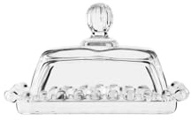 PEPAXON Beurrier en verre avec couvercle transparent - Récipient à beurre rond