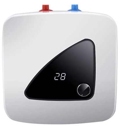 DOJOEUU Portable Water Heater, 1500W Mini Electric Tankless Instant Hot Water Heater, 8L Tank, Temperature Display, Power-Off Protection, Under Sink Water Heater for Kitchen Bathroom Wash