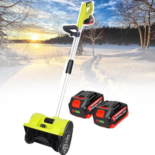 Dfdieratve Pala Quitanieves EléCtrica, Pala Quitanieves Recargable de Mano con Alcance de Lanzamiento de Nieve de 26 Pulgadas de Altura, para Patios, Paredes Laterales y Porches