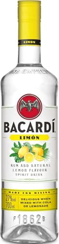 BACARDÍ Limón, ALC. 32%, 70 cl / 700 ml, Ron blanco mezclado con limón, lima y pomelo: un refrescante sabor cítrico (Paquete de 6)
