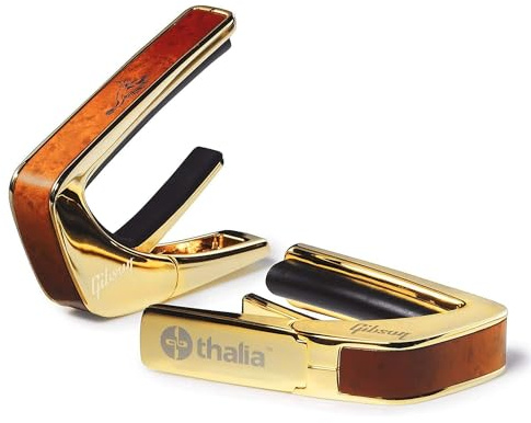 Gibson by THALIA Kapodaster mit Gold-Finish, Sunburst mit Hummingbird Griffbrett-Marker
