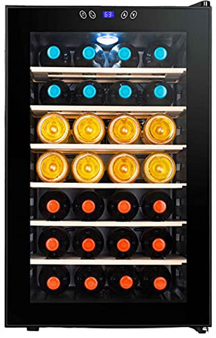 Mini frigorifero per bevande, frigorifero per bevande, frigorifero per birra, con controllo touch e luce LED, regolazione della temperatura, frigorifero per vino indipendente, per ufficio o bar (ripia