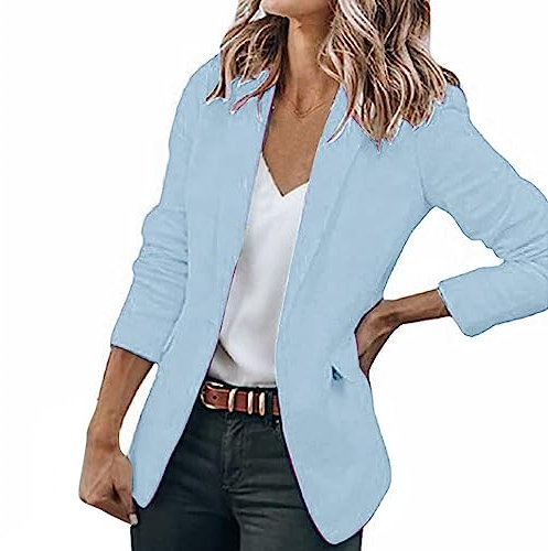 Blazer Corto Donna, Giacca Elegante Casual Manica 3/4 Giacche Elegante Giacca Cappotto Vintage Button Down Casual Anteriore Aperto Tailleur Ufficio Casual Curvy Giacca Business Cardigan Cerimonia