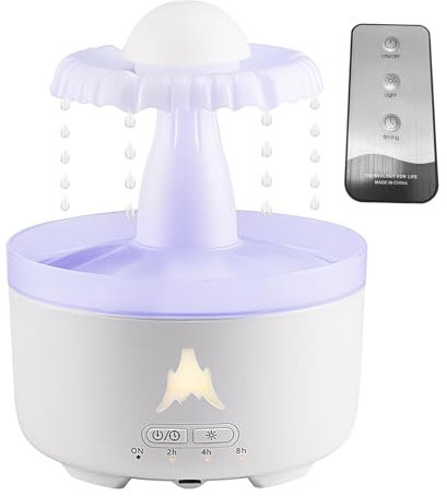 Pequeños humidificadores para dormitorio, humidificadores para el hogar - Aromaterapia difusor de aire seco humidificador con lámpara - Máquina de aromaterapia de difusor de aroma de luz de 7 colores