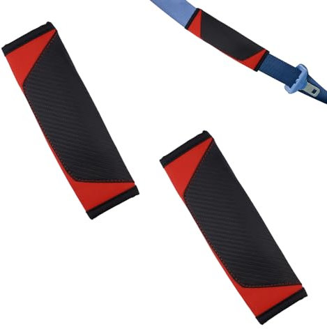 2 Stück Weiches und bequemes Kissen für Sicherheitsgurte, Universelle Carbonfaser-Sicherheitsgurt Polster, Weiche Premium Auto Gurtpolster im Zweierpack, Sicherheitsgurt Schutz für Schulter Schutz