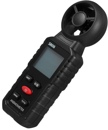Anémomètre Extérieur Portable de Mesure Précise du Vent, Plastique Noir | Mesure Vitesse Air, Usage Laboratoire et Activités Dehors, Léger Réutilisable, Testeur Compact