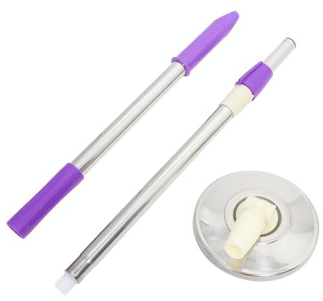 WRITWAA Balai De Nettoyage De Sol Avec Manche De Rechange Acier Inoxydable Manche Rotatif à Degrés Pour Nettoyage De Bureau Et Maison