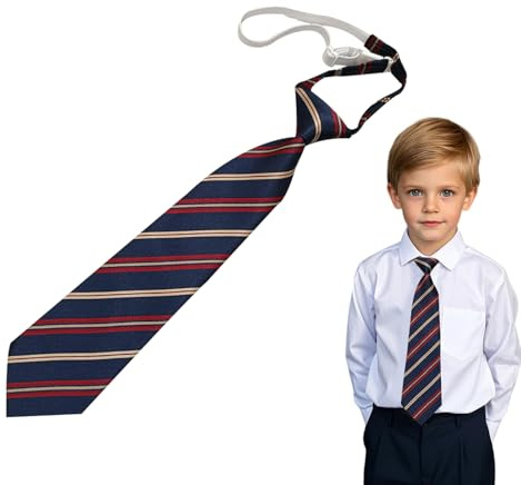 THXFUNAREA Cravate pré-nouée rayée pour garçons et filles, avec clip et effet soie, Mariage et Uniforme scolaire