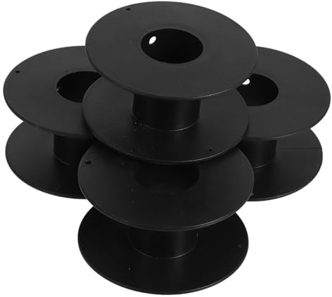 GARIOUANS 4 Carretes de Cable de Plástico Negro Portacables Organizador de Cables para Exteriores Ligero y Portátil Soporte para Alambre y Cobre