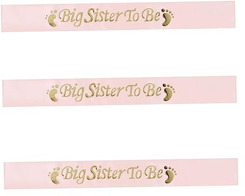 HIAKDOFT 3 Piezas Cintas de Satén para Fiesta de Bandas con Letras Decoraciones para Cumpleaños y Shower Accesorio Divertido para Bebés Infantiles