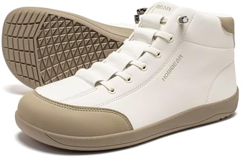 HOBIBEAR Barfußschuhe für Damen und Herren | Zero Drop | Breite Leder Minimalistische Atmungsaktive Trekkingwege rutschfeste Outdoor Schuhe
