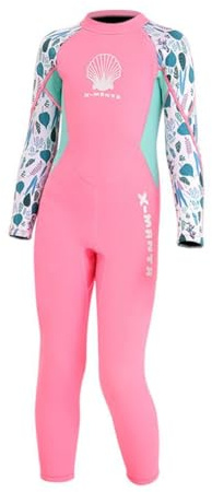 LIXSAZSE Combinaison de plongée pour Enfants (garçons et Filles) en néoprène 5 mm, imperméable et Douce pour la Peau. Combinaison de plongée Thermique pour Enfants, Rose, S