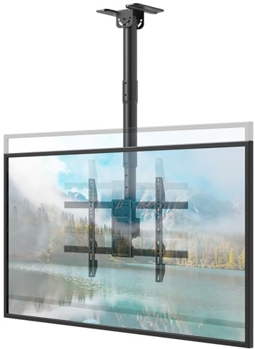 IMtKotW TV Ceiling Mount for Most 43-86 inch TV up to 132lbs, Adjustable Height Ceiling Mount TV Bracket with Swivel, Tilt, Fits Pitched/Vaulted Roof, Max VESA 600x400mm