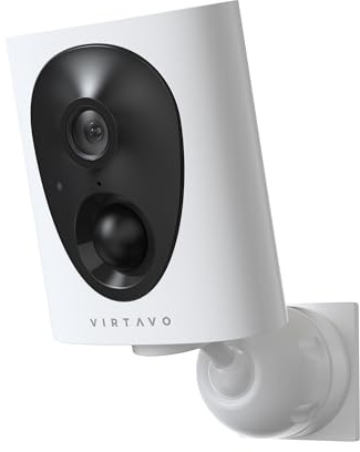 VIRTAVO 2K 3MP Überwachungskamera Aussen Akku, WLAN Kamera Kabellos für Innen & Außen, Starlight Farb‑Nachtsicht, PIR Bewegungssensor, 2‑Wege Audio, Ohne Pflicht‑ABO, 2,4 GHz, VF1
