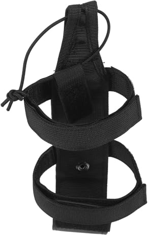 Angoily Housse de Bouteille d'eau Sport en Nylon Noir Sangle Réglable, Manchon Protecteur Anti-Rayures Compatible Gourde Sport pour Randonnée et Plein Air