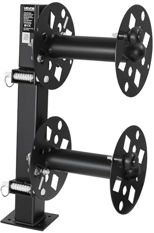 VEVOR Heavy Duty Double Welding Cable Reel, Welding Cable Lead Reels for 150FT 1/0 & 125FT 2/0 Cable, Powder-Coated Steel Reel with Locking Pin for Service Trucks, Fleet Maintenance, Jobsites