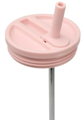 QWETCH Bouchon Étanche avec Paille Rabattable – Compatible Travel Cup Couvercle Hermétique pour Tumbler Isotherme – Accessoire Gourde Inox – Anti‑Fuite & Hydratation Facile - Pastel Rose