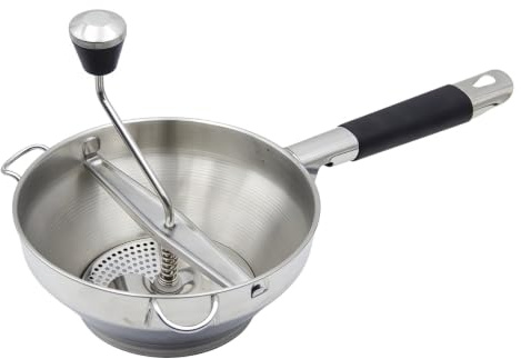 Ronyme Passaverdure Manuale Acciaio Inossidabile con Tre Dischi Schiacciapatate Tritaverdure Frangifrutta a Manovella Impugnatura Antiscivolo E Manovella