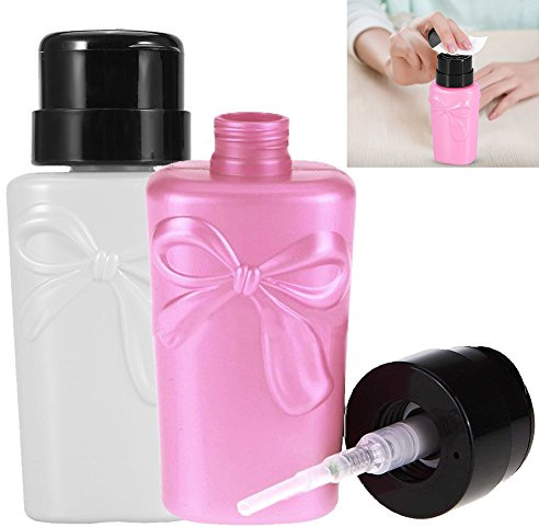 Pumpdispenser, 2st nagellackborttagare Pumpdispenser plast bärbar förvaringsvätska tom flaska, perfekt nagelkonstverktyg (2st)