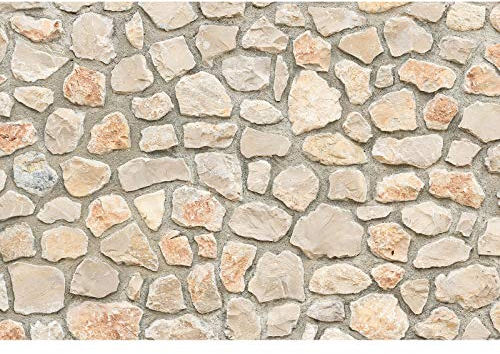Designwalls 2.0 | Natural Stone Wall I DD118979 | Stein Tapete für Badezimmer Badezimmer | Vlies Tapete Beige/Creme Weiß - 3,84 m x 2,6 m