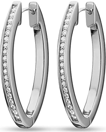 JETTE JETTE Damen-Creolen 925er Silber 38 Zirkonia