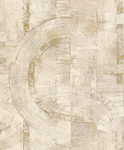 Rasch Tapeten Vliestapete (Grafisch) Beige goldene 10,05 m x 0,53 m Composition 554755