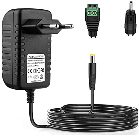 12V 2A 24W Universal Netzteil DC Transformator mit 1,2m Kabel | DC Stecker 5,5 x 2,1 mm Ersatznetzteil für alle 12V 2A Geräte