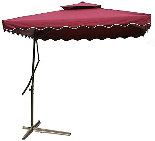 Pkfinrd Patio Parasol Parasol Outdoor Garden Cantilever 2.2 2.2M Paraguas de plátano for Balcony Terrace Playa Plaza Offset con manivela y Base de Cruz (Color : Color, Size : Size)