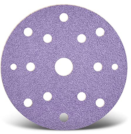MENZER Purple HD Klett-Schleifscheiben, 150 mm, 15-Loch, f. Exzenterschleifer, Keramik-Mix (50 Stk.) K180
