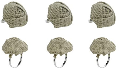 XINGNIAO Handgefertigte gewebte Serviettenringe, 6er-Set, Jute-Serviettenringe/Serviettenhalter, natürlicher Rattan-Serviettenring, Serviettenschnalle, gut für den Esstisch