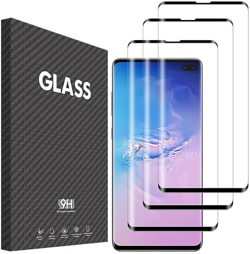 Vsjnk Screen Protector für Samsung Galaxy S10 Plus mit 3 Stück Panzer Schutz Glas 9H Härte Tempered Glass,Anti-Kratzen,Anti-Bläschen,HD Displayschutzfolie,kompatible mit Samsung S10 +