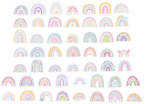 KOMBIUDA 100stücke Cartoon Regenbogen Aufkleber Für Koffer Kühlschrank Und Notizbücher Bunte Wolken Sticker Für Kindergeburtstagsfeiern Und Kreative Dekoration