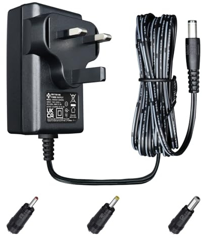 UKCA 5V 2A 1A Power Supply Adapter with 3 Tips (1.8M Cord), 3.5x1.35mm 10W 2000mA 1000mA 0.8A 0.5A 500mA AC DC Switching Transformer for Radio, Security Camera, Turntable, Monitor, Mini Fan