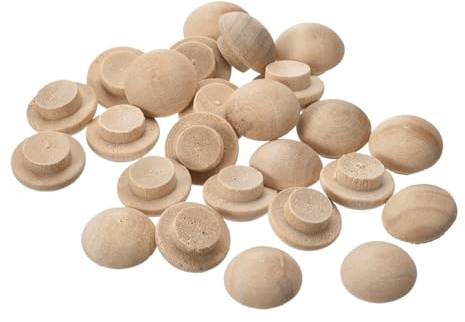 sourcing map Holzstopfen, 50 Stück 13 x 8 mm – Buche Holz Knopf Top Plugs, Schraube Loch Abdeckungen, dekorative Holzabdeckung für Treppenstühle Handwerk Möbel Holzbearbeitung