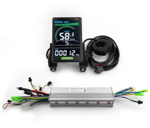 24V 36V 48V 350W Brushless Controller mit LCD Display Tacho für Radnabenmotor, Elektroroller, Trolley, Fahrrad (Screen, 60V)