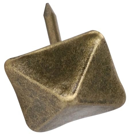Perni Antichi a Testa Quadrata, 50 Pezzi Chiodo per Porta Tappezzeria Retro Ciano Bronzo Ferro Accessori Hardware Decorativi per Mobili per Scatola (Lunghezza laterale 14 mm*Lunghezza totale 20 mm)