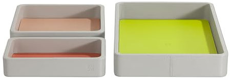 DuDu 3-teiliges Leder-Taschenleerer-Set, Aufbewahrungstablett für zu Hause, auf dem Schreibtisch oder im Büro, als Schlüsselhalter, für Münzen, fürs Handy Mehrfarbig