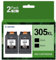 Coloran 305XL Schwarz Kompatible Patronen für HP 305 XL für HP DeskJet 2710 2720 2700 DeskJet Plus 4100 4110 4120 Envy 6010 6020 6032 Envy Pro 6400 6420 (2 Schwarz)