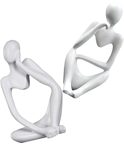 STOBAZA 2 Piezas Adornos De Figuras Abstractas Estatuas De Pensador Decoración Moderna para Sala De Estar Decoración De Estantería para Mesa De Centro