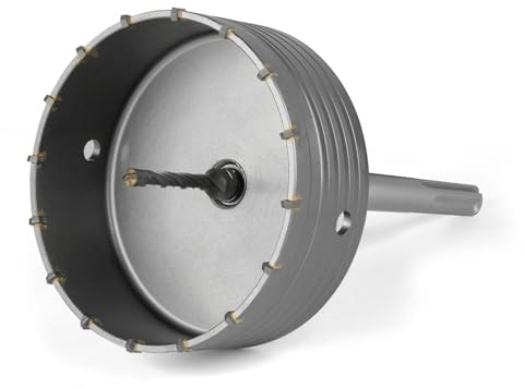 BINOTA 150 mm Scie Cloche Béton Heavy SDS-MAX | Carbure de tungstène – Queue 220 mm – Foret cruciforme – Perçage à sec béton, brique, pierre, maçonnerie