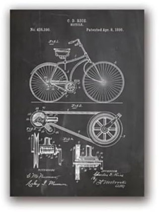 Fahrrad-Poster Drucke Leinwandgemälde Radsport-Kunstwerk Fahrrad-Wandkunst Bilder Blaupause Geschenkidee Heimzimmerdekoration 50 x 70 cm ungerahmt