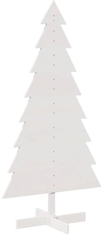 vidaXL Weihnachtsbaum zum Schmücken Weiß 150 cm Massivholz Kiefer