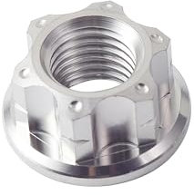 Dadi in titanio con flangia esagonale esagonale M6 M8 M10 M12 Dado di bloccaggio asse posteriore for fissaggio in titanio for bici moto(Titanium,M6 Pitch1.0mm)