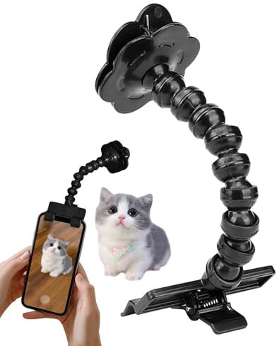 Generic Pet Selfie Stick, Black, Clip Mount, Smartphone & Camera Compatible, 16.5 x 6 x 4.5cm, 6.5 x 2.4 x 1.8in Folded, Pet Toys for Photographing Props