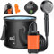 Rsaoty Ducha Portatil, 3000 mAh Ducha Portatil Camping Bateria, IPX7 Impermeable Ducha Portatil Camping con Bomba, 20L depósito Plegable de Agua,Pantalla Inteligente,para Jardín,Camping,Viajes